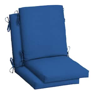 20 in. x 20 in. High Back Outdoor Dining Chair Cushion in Cobalt Blue Texture (2-Pack)