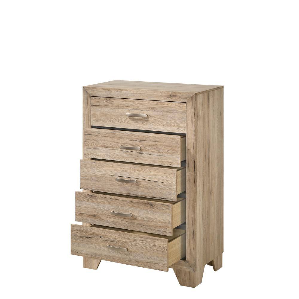Acme Furniture Miquell 5-Drawer Natural Chest of Drawer 44 in. x 32 in. x 16 in. - 3