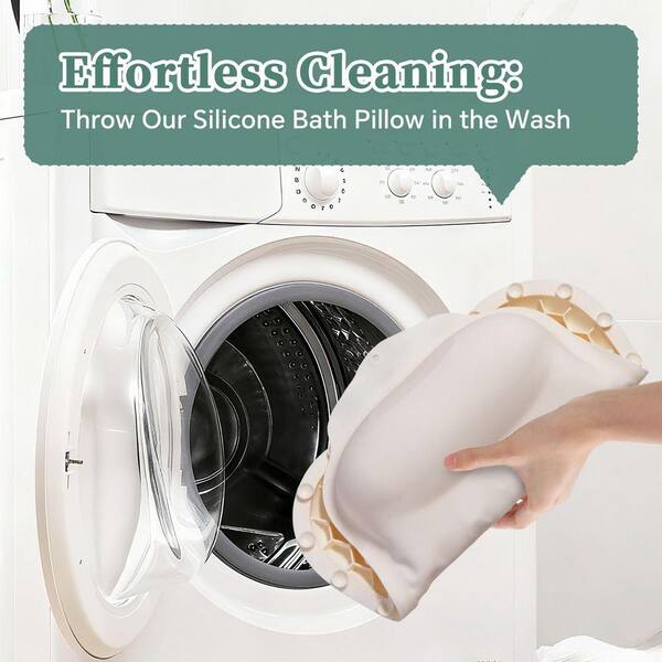 4D Air-Cushion Silicone Bath Pillow with Non-Slip Suction Cups for
