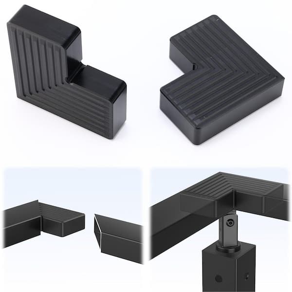 Afoxsos 4 in. Black Flat Handrail Corner Connector Cable for Cable Railing System, 2-Pack