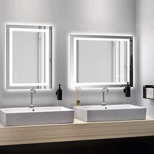 Edison 24 in. W x 34 in. H Frameless Rectangular LED Light Bathroom Vanity Mirror