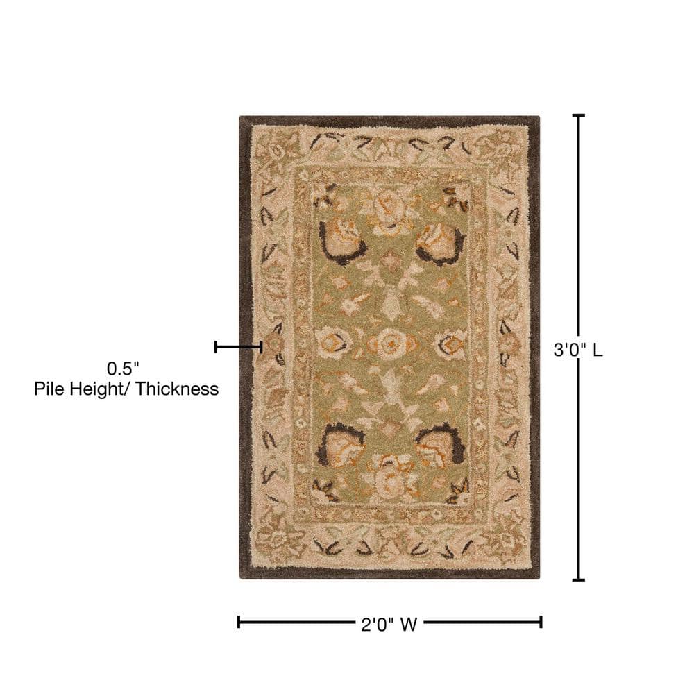 Ivory Handmade Tufted Wool Area Rug, 2' x 3'