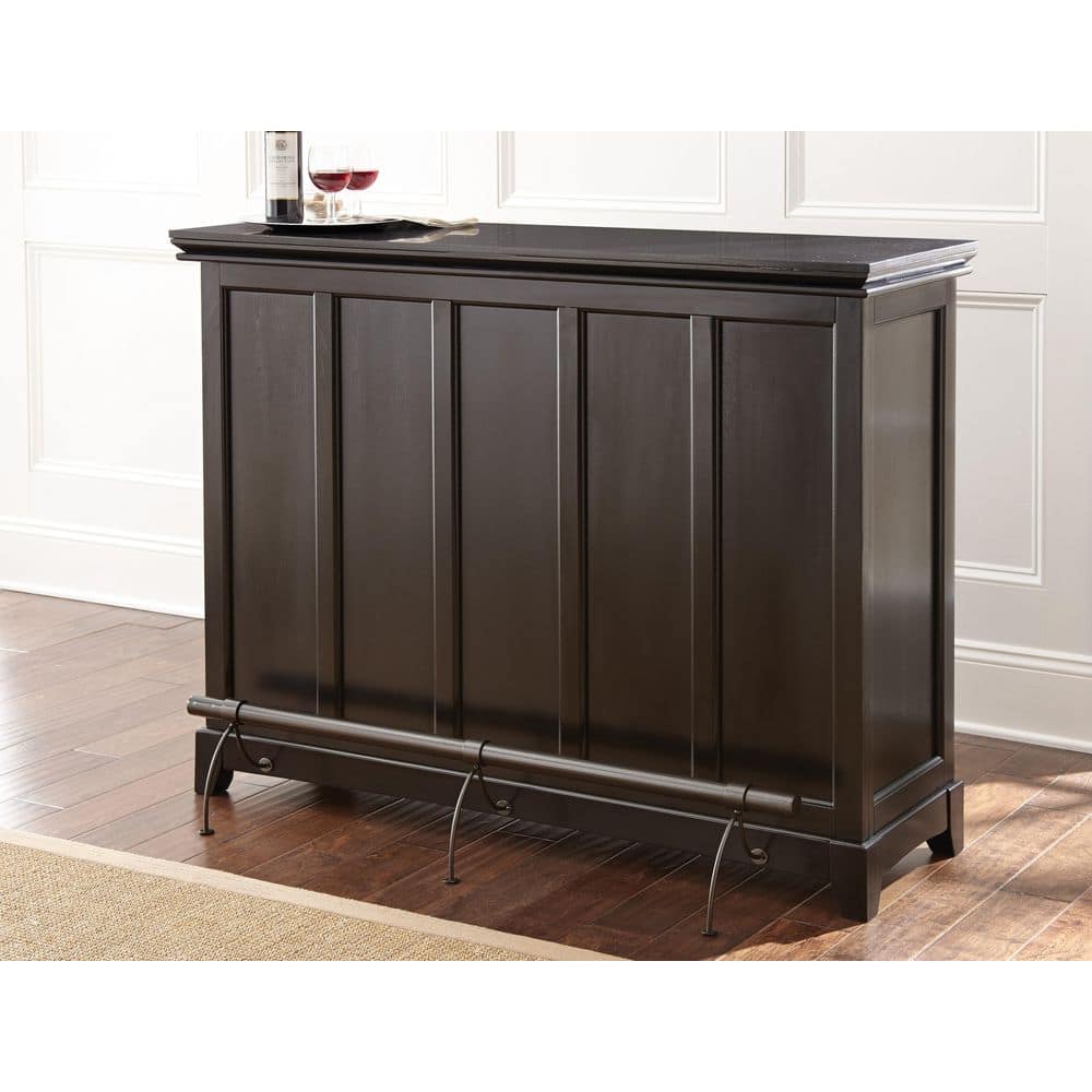 Elegant Ebony Black Counter Height Bar with Scratch-Resistant Top