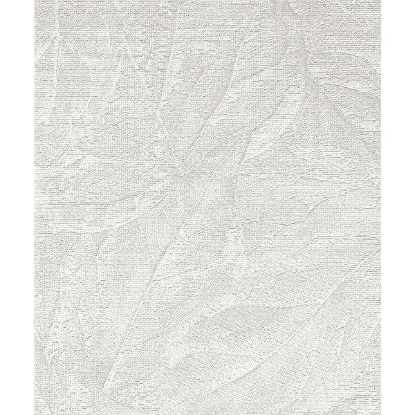 Fine Decor Aspen White Leaf Textured Non-pasted Vinyl Wallpaper