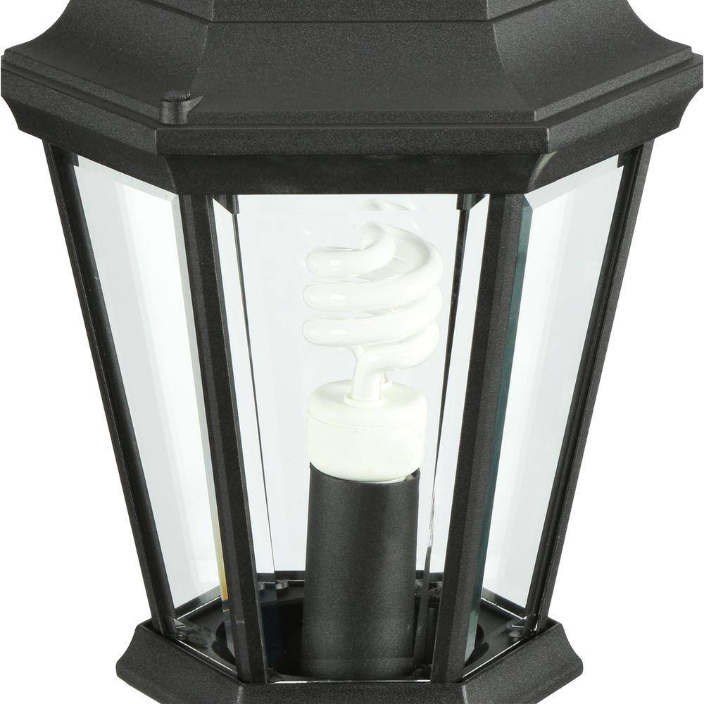 Welbourne Textured Black Outdoor Post Lantern with Clear Beveled Glass