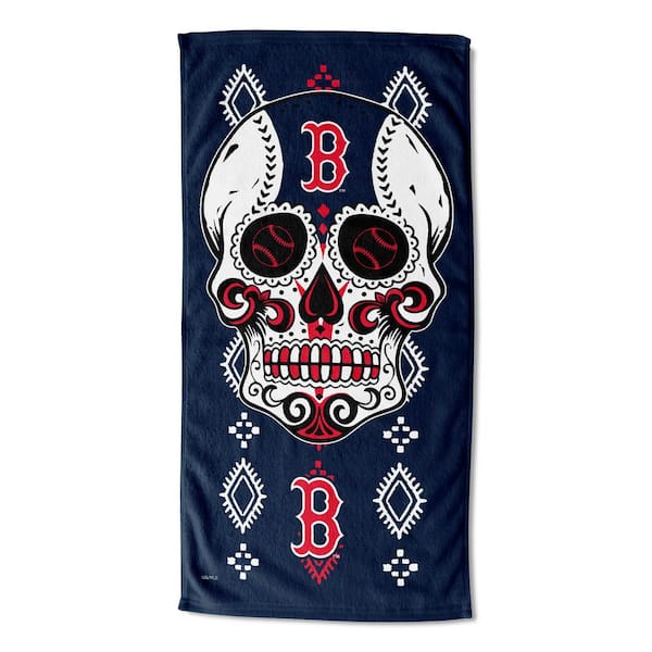 THE NORTHWEST GROUP MLB Red Sox Candy Skull Printed Cotton/Polyester Blend Multicolor Beach Towel