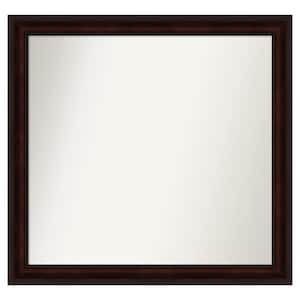 Coffee Bean Brown 39.25 in. x 37.25 in. Custom Non-Beveled Satin Recycled Polystyrene Framed Vanity Wall Mirror