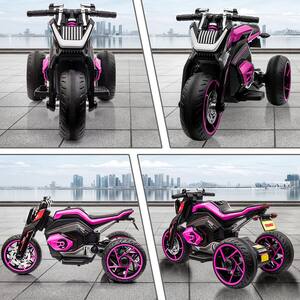 12-Volt 3-Wheeled Motorcycle for Kids 3-Years to 8-Years, Pink