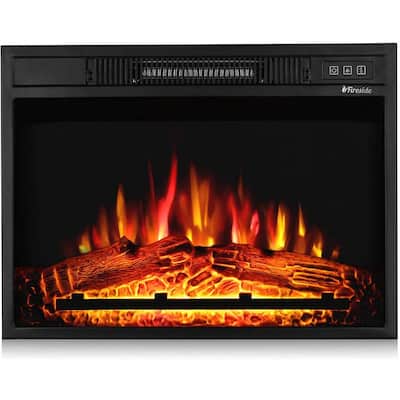 26" Flat Ventless Insert Heater Electric Fireplace Firebox Hearth Trends Remote 