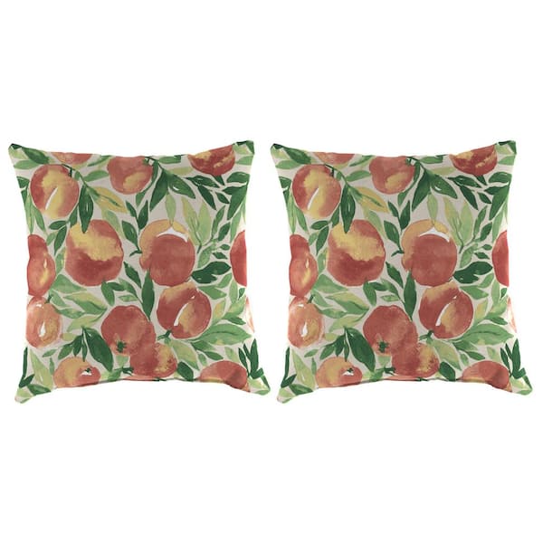 Jordan Manufacturing 16 in. L x 16 in. W x 4 in. T Square Outdoor Throw Pillow in Lodge Umber (2-Pack)