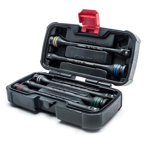 Husky - 65-140 ft. lbs. Torque Limiting Impact Extension Bar Set (5-Piece)