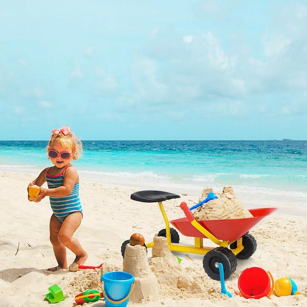 Sand Dumper Kid Ride On Sand Digger Heavy-Duty Digging Scooper 4-Wheel Toy Red