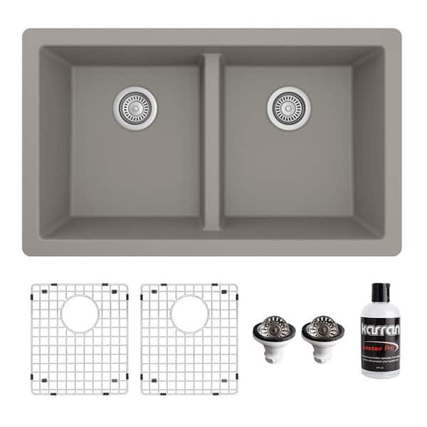 https://images.thdstatic.com/productImages/74726dcc-f4d4-4253-be4e-f5ee2ae78fda/svn/concrete-karran-undermount-kitchen-sinks-qu-810-cn-pk1-64_600.jpg