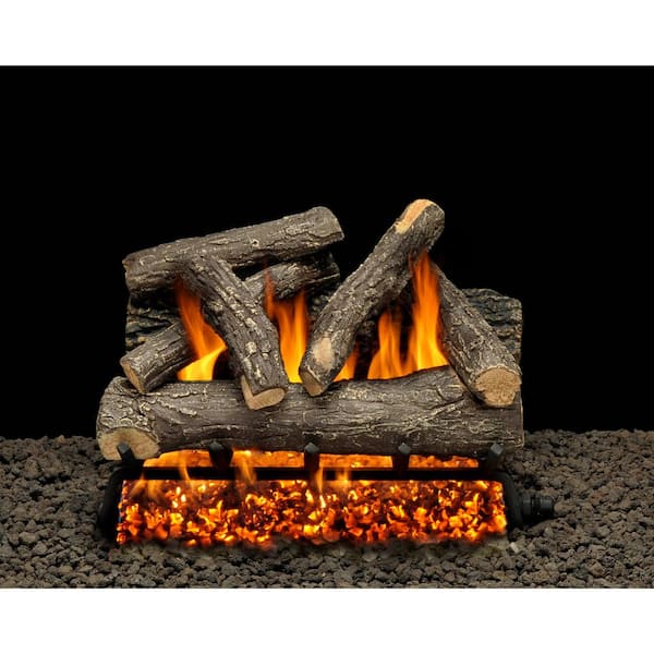 American Gas Log Dundee Oak 24 In, Fireplace Log Sets Home Depot