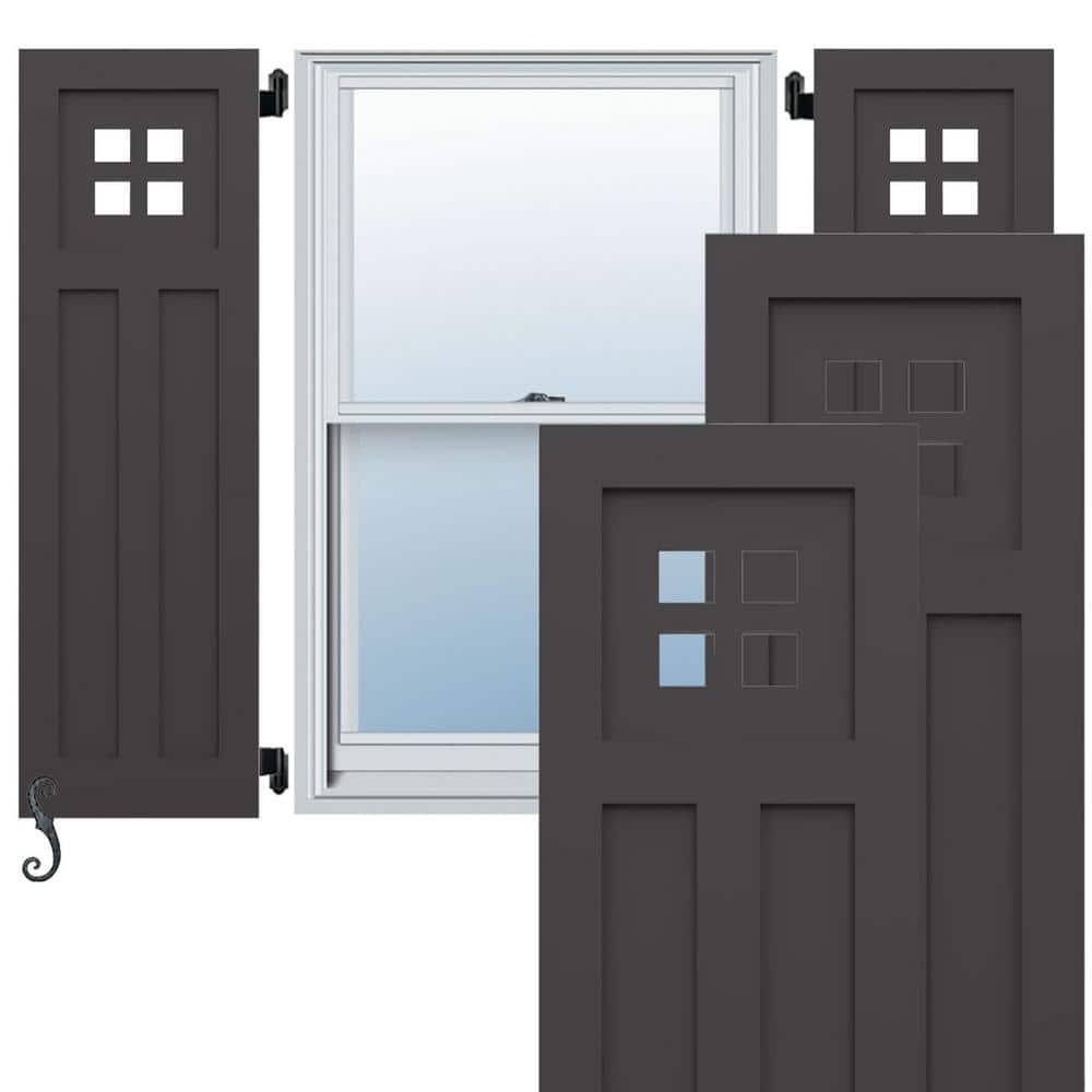 EnduraCore San Antonio Mission Style 15-in W x 41-in H Raised Panel Composite Shutters Pair in Shadow Mountain price history on PriceWatchPro