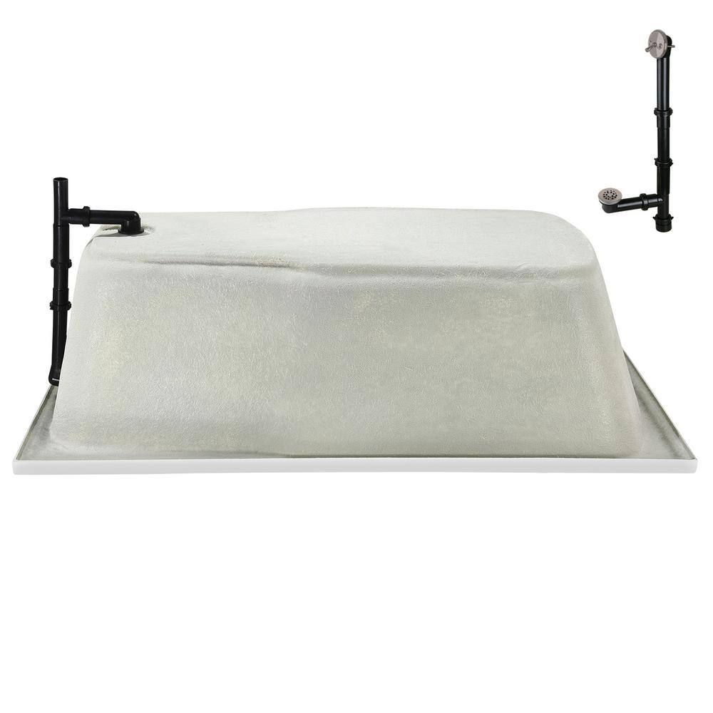 72'' x 36'' Glossy White Acrylic Drop-In Soaking Bathtub