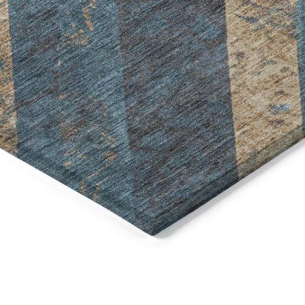 Chantille Machine Washable Indoor/Outdoor Abstract ACN1955 Navy 2 ft. x 3 ft. Accent Rug