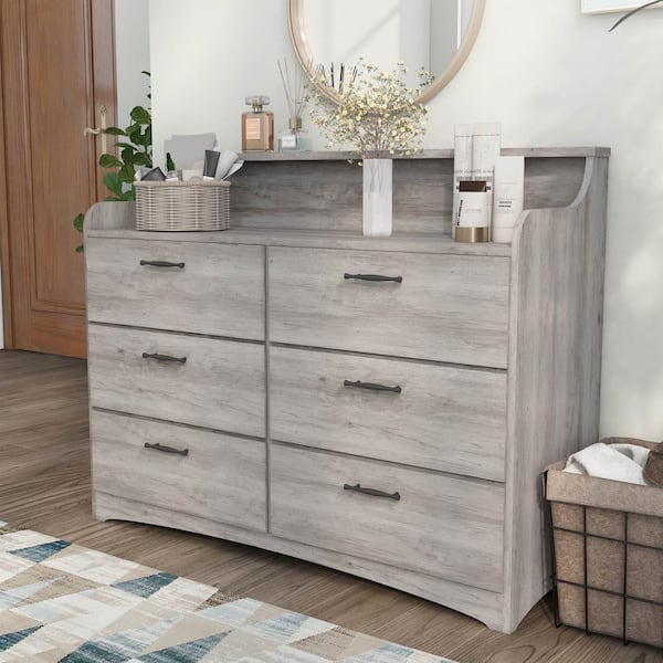 Sago Coastal White 6-Drawer 47.24 in. Wide Dresser