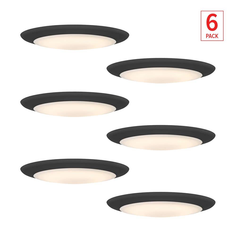 13 in. Matte Black Selectable 5CCT Integrated LED Round Disk Flush Mount, 6-Pack price history on PriceWatchPro