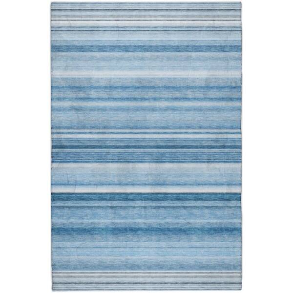 Dream Shag Premium Machine Washable Abstract ADS529 Blue 10 ft. x 14 ft. Area Rug