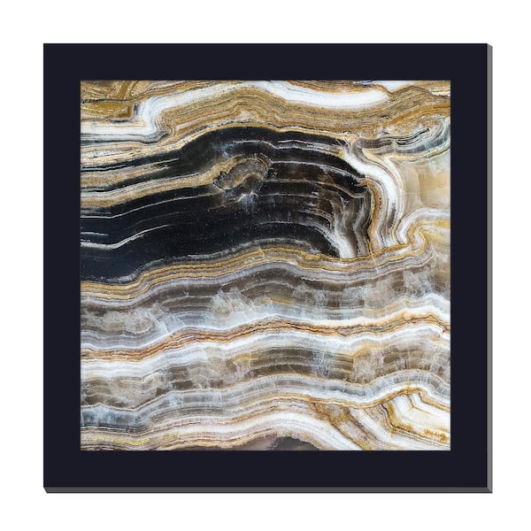 Unbranded Gallery-Grade Timeless Marble Black Framed Acrylic Abstract Statement Wall Art 48 in. x 48 in.