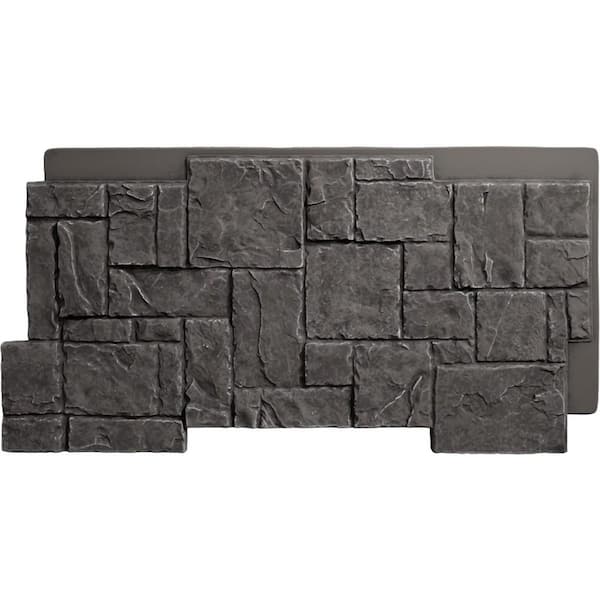 EverStone Castle Rock Faux Stone Panel, 49"W x 24 1/2"H x 1 1/4"D, Graphite Color