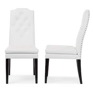 Dylin White Faux Leather Upholstered Dining Chairs (Set of 2)