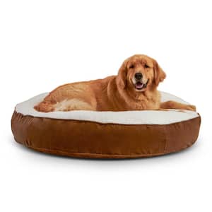 Scout Deluxe Round Large Latte Sherpa Dog Bed