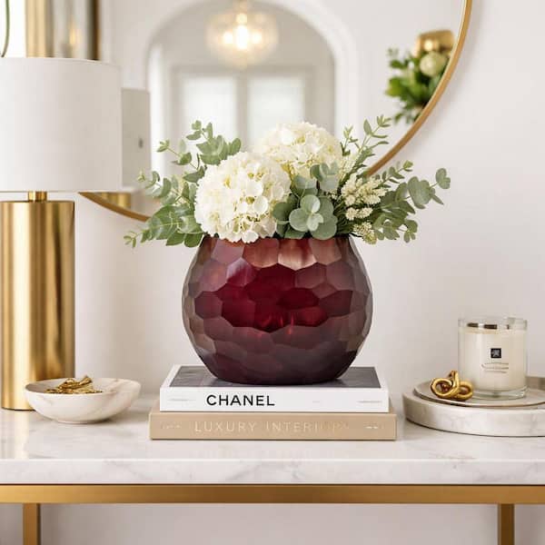 Purple 5 in. Bud Cutting Cylinder Glass Vase