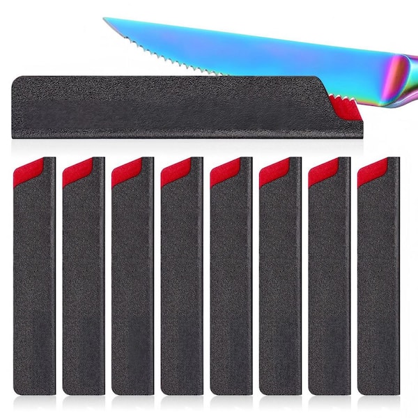 8-Piece Universal Blade Covers, Steak Knife Edge Guards Set for Kitchen