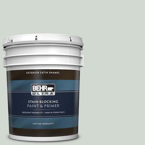 BEHR ULTRA 5 gal. Home Decorators Collection #HDC-CT-23 Wind Fresh White Satin Enamel Exterior Paint & Primer