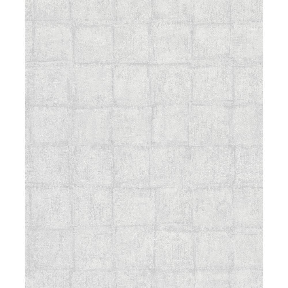 Textured Tile Effect Grey Matte Finish Vinyl on Non-Woven Non-Pasted Wallpa