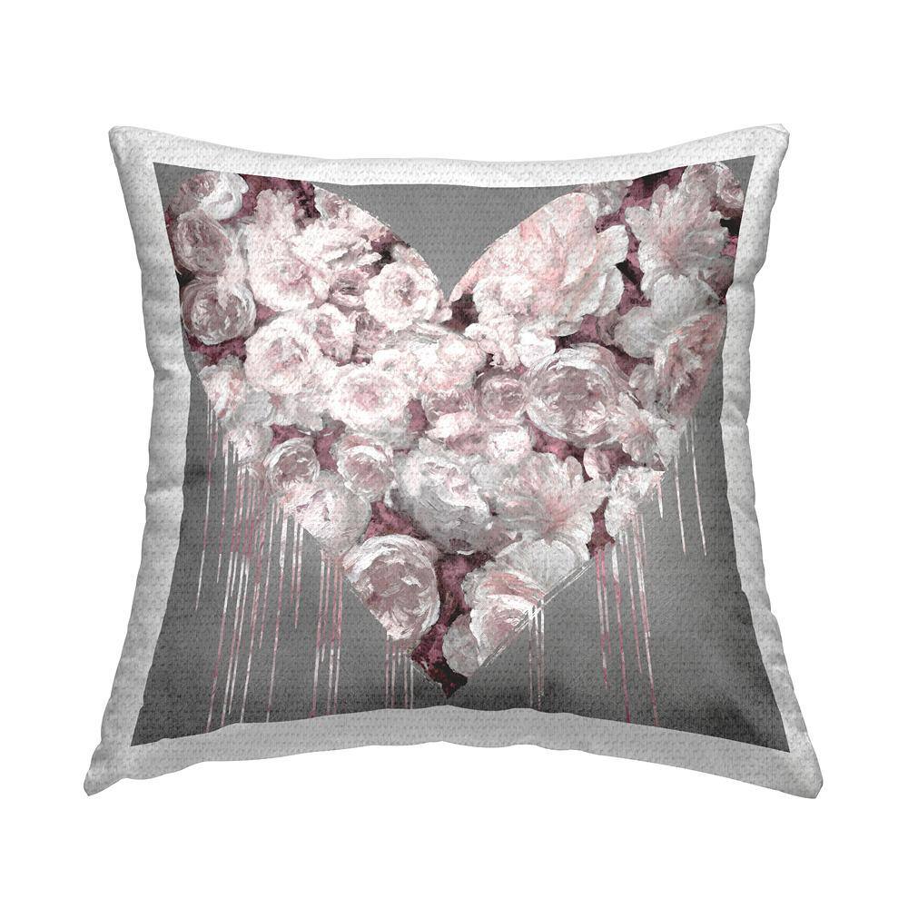 Pink Rose Blooms Heart Pink Square Outdoor Throw Pillow price history on PriceWatchPro
