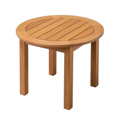 Dockside Round Eucalyptus Wood Outdoor Side Table