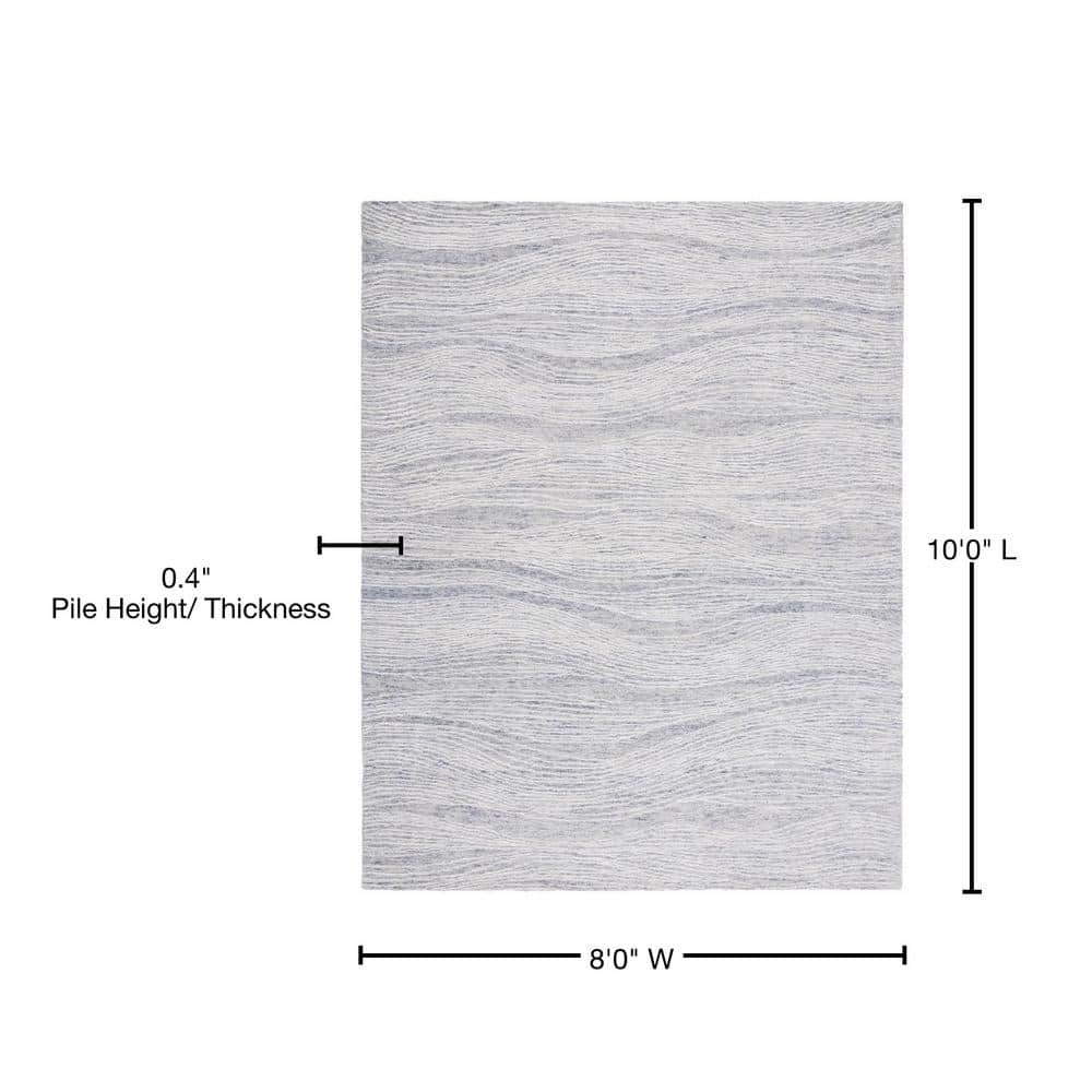Gray Hand-Tufted Wool 8' x 10' Rectangular Area Rug