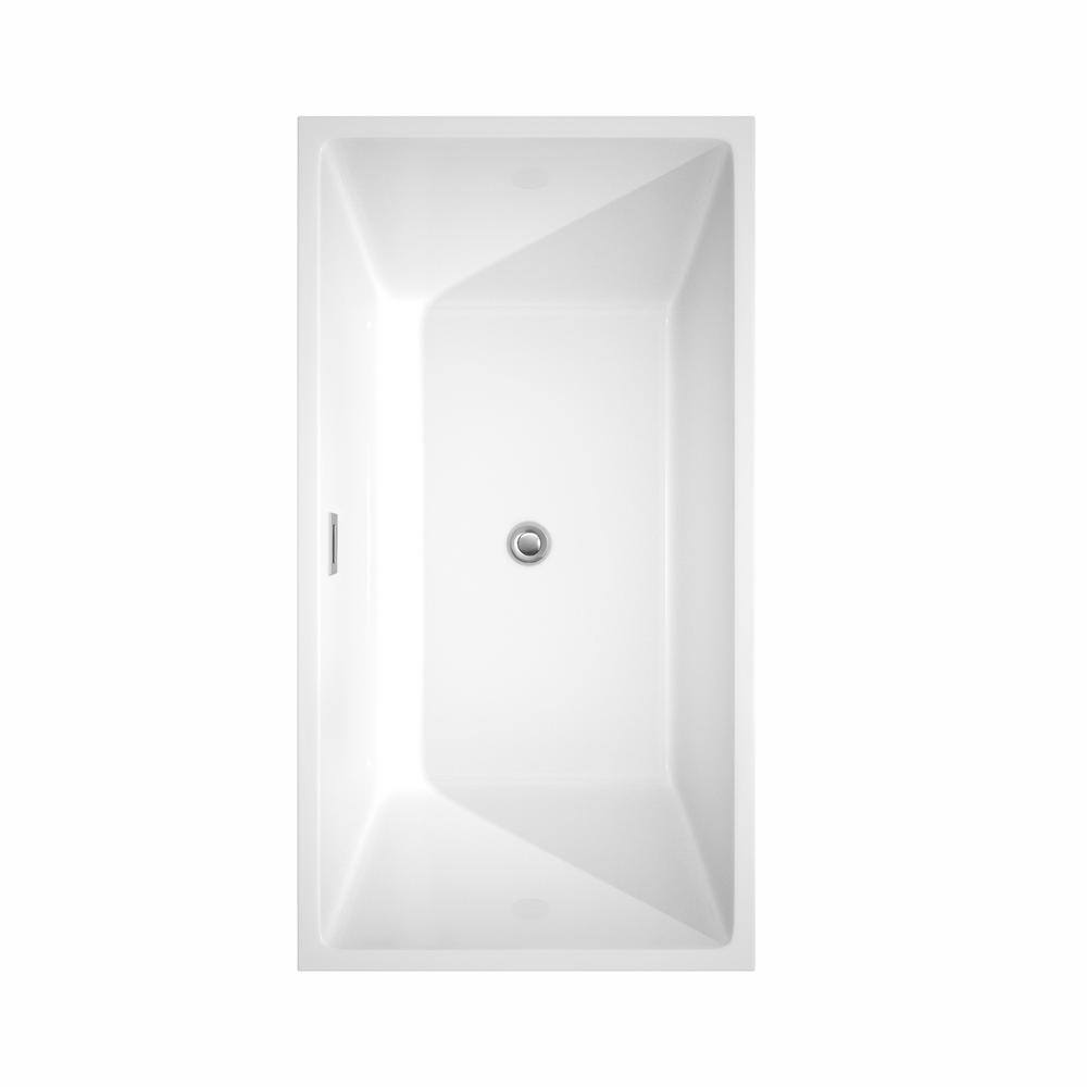 Sara 59'' White Acrylic Freestanding Soaking Bathtub