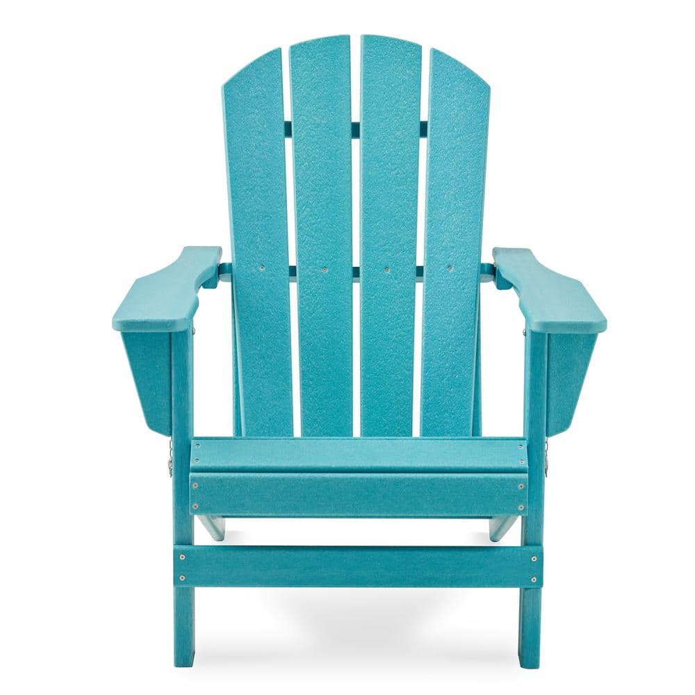 JEAREY Classic Tiffany Blue Folding Plastic Adirondack Chair (Set of 2) 2PEQWYTB The Home Depot