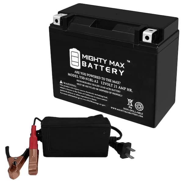 MIGHTY MAX BATTERY Y50-N18L-A3 Battery for Honda 1200 GL1200 Gold Wing + 12V 4Amp Charger