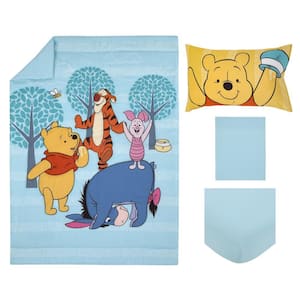 Winnie the Pooh 4 Piece Toddler Bed Set in Polyester