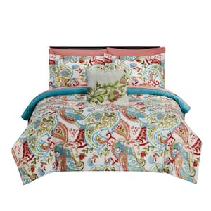 Caen 8-Piece Multicolor Polyester Printed Reversible Full Size Comforter Set