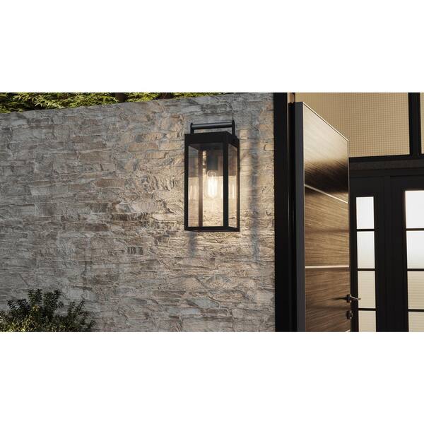 ASHLEY HARBOUR COLLECTION Murphy 1-Light Earth Black Outdoor Wall 