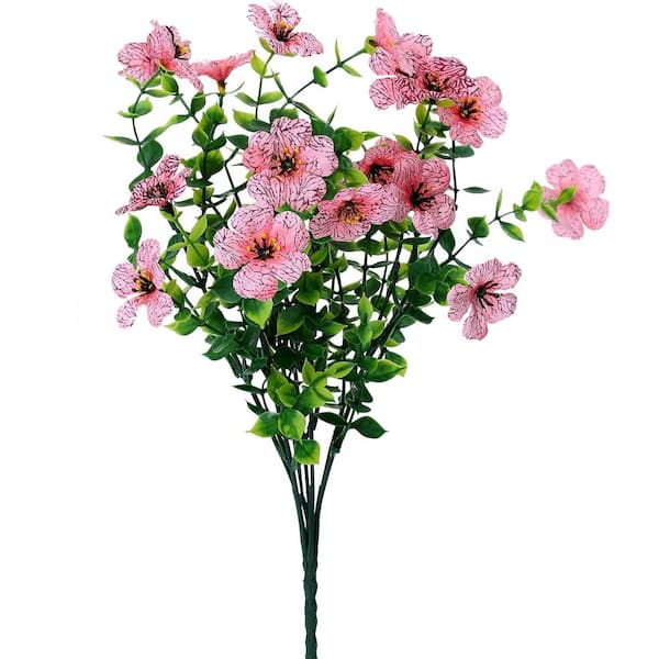 Afoxsos 12.00 in. Artificial Silk Daisy and Eucalyptus Faux Flowers for Outdoor Planters