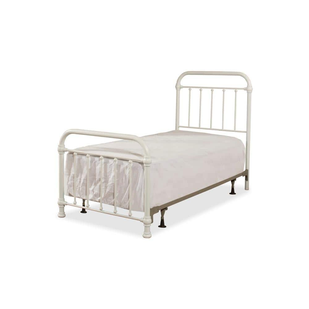 Kirkland White Metal Frame Twin Panel Bed -  Hillsdale Furniture, 1799BTWR