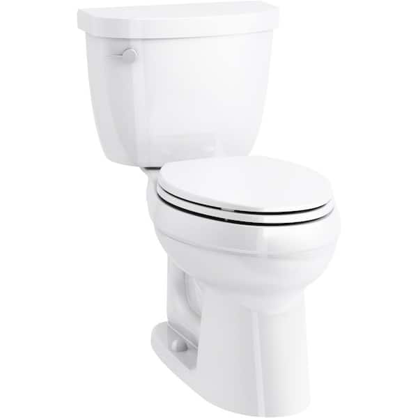 KOHLER Cimarron 2-Piece Complete Solution 1.28 GPF Single Flush Elongated Toilet in White (Slow-Close Seat Included)
