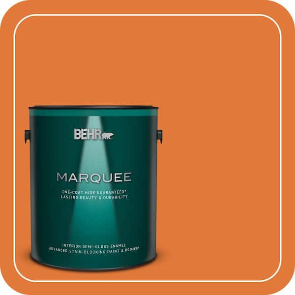 BEHR MARQUEE 1 gal. #S-G-260 Citrus Blast Semi-Gloss Enamel Interior Paint & Primer