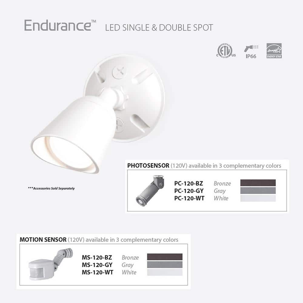 Endurance™ Compact 5.56" White Aluminum LED Security Flood Light
