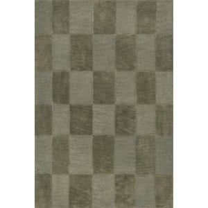 Emily Henderson Elliot Wool Olive 4 ft. x 6 ft. Indoor/Outdoor Patio Rug