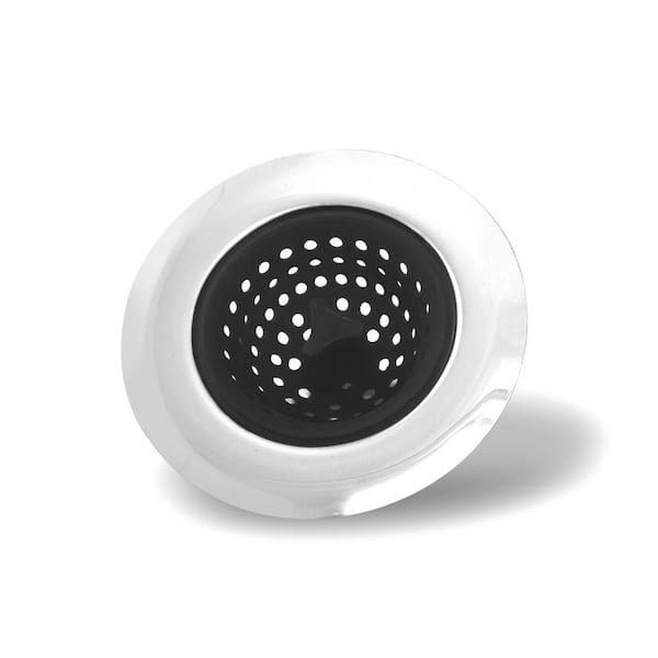 ExcelSteel 2-Piece 4.5 in. Black Silicone Kitchen Sink Basket Strainer