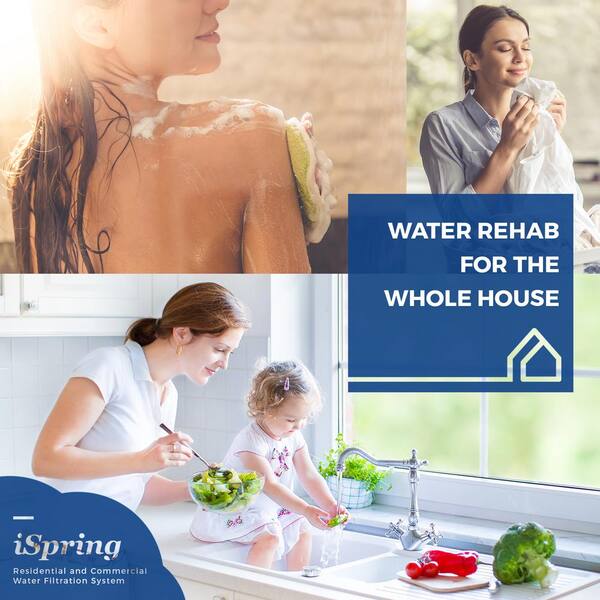 iSpring CW21 2-Stage Whole House Water Filtration System for RV, Sediment  Filter + CTO Carbon Block Filter, Tankless, High Capacity, BPA Free 