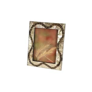 5 in. x 7 in. Inlaid Vervain and Gold Capiz Shell Large Picture Frame